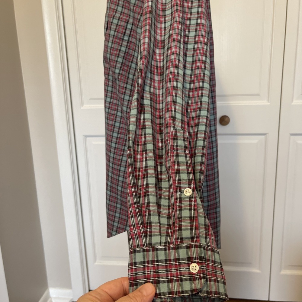 Men's Ralph Lauren Plaid Cotton Button Down Long Sleeve Shirt Sz XL Gray Red Blk - Picture 3 of 9